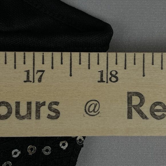 Cider Sequin Cropped Halter Top Women's XL Black Silver Rockerchic Punk Glamgoth - Picture 12 of 13